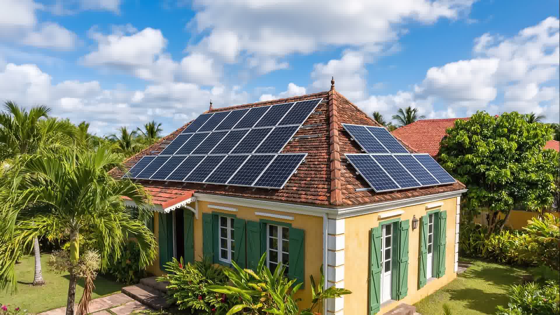 Maison avec panneaux solaires